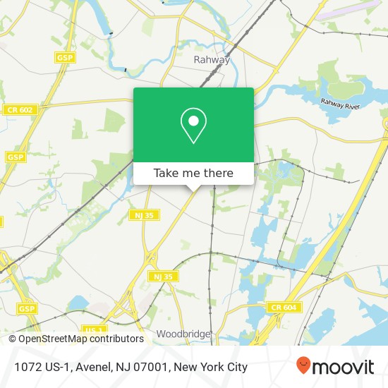 Mapa de 1072 US-1, Avenel, NJ 07001