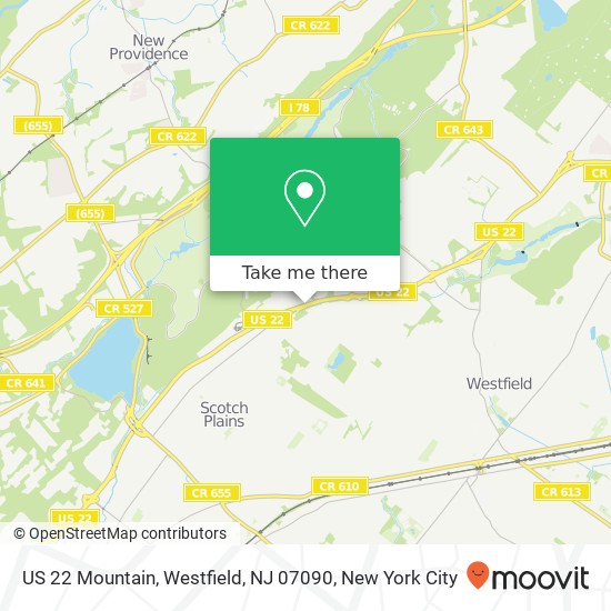 Mapa de US 22 Mountain, Westfield, NJ 07090