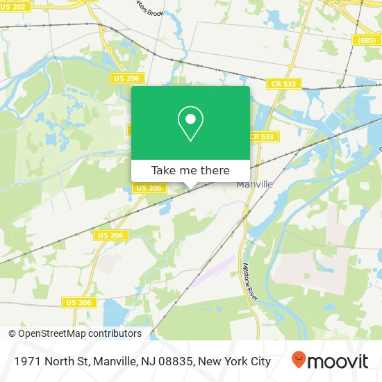 1971 North St, Manville, NJ 08835 map