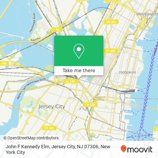 Mapa de John F Kennedy Elm, Jersey City, NJ 07306
