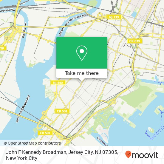 John F Kennedy Broadman, Jersey City, NJ 07305 map