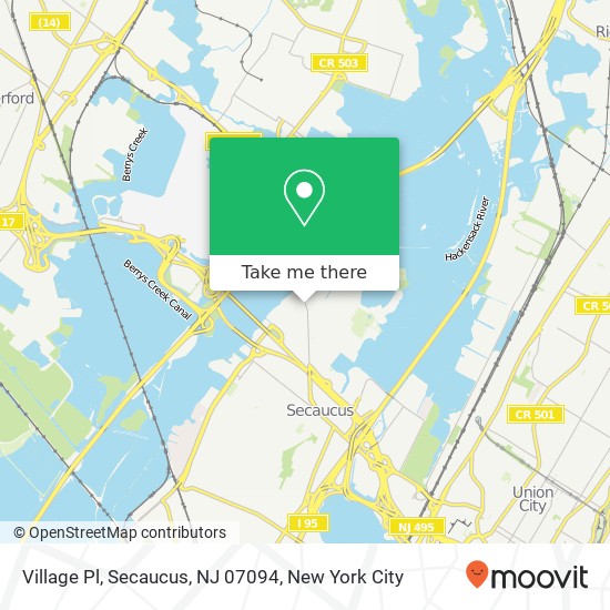 Mapa de Village Pl, Secaucus, NJ 07094