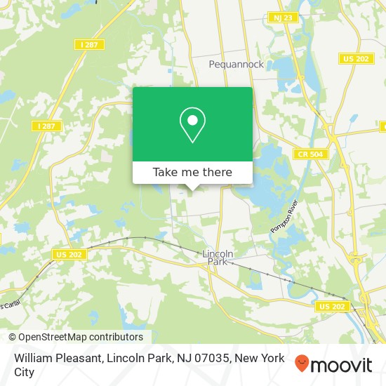 Mapa de William Pleasant, Lincoln Park, NJ 07035