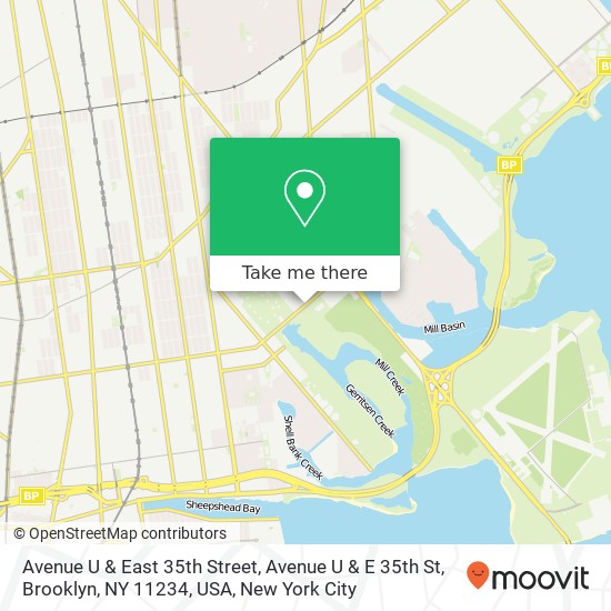 Mapa de Avenue U & East 35th Street, Avenue U & E 35th St, Brooklyn, NY 11234, USA