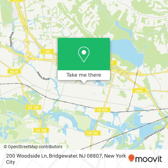 200 Woodside Ln, Bridgewater, NJ 08807 map