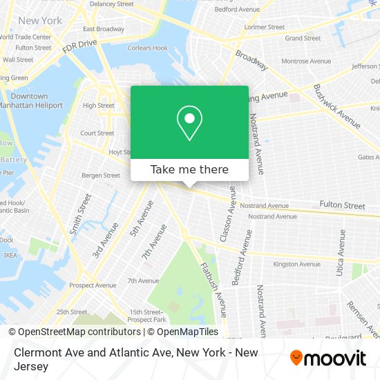 Clermont Ave and Atlantic Ave map