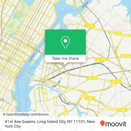 Mapa de 41st Ave Queens, Long Island City, NY 11101