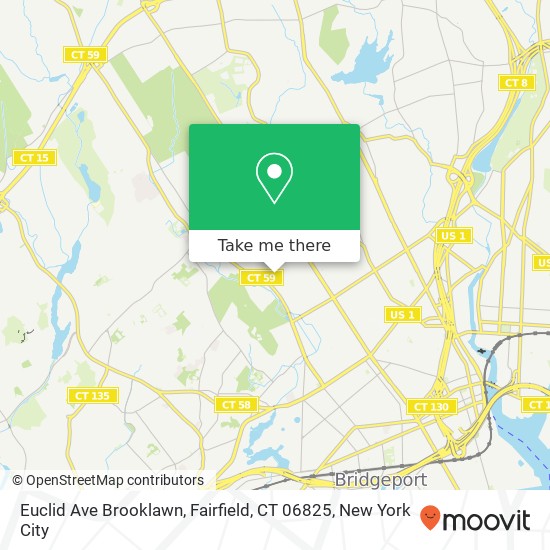 Mapa de Euclid Ave Brooklawn, Fairfield, CT 06825