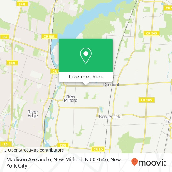 Mapa de Madison Ave and 6, New Milford, NJ 07646