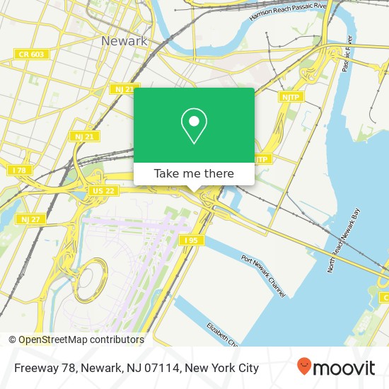 Mapa de Freeway 78, Newark, NJ 07114