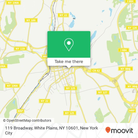 Mapa de 119 Broadway, White Plains, NY 10601