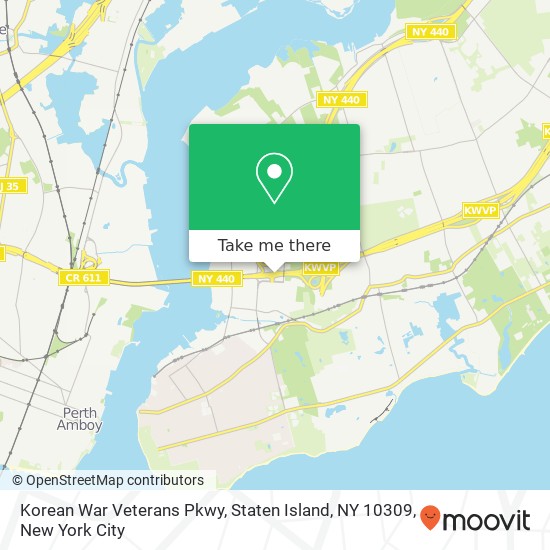 Mapa de Korean War Veterans Pkwy, Staten Island, NY 10309