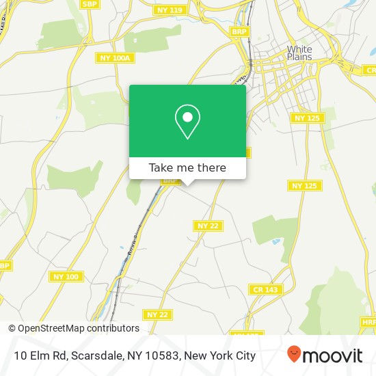 Mapa de 10 Elm Rd, Scarsdale, NY 10583