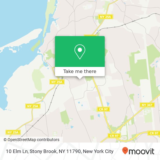 Mapa de 10 Elm Ln, Stony Brook, NY 11790