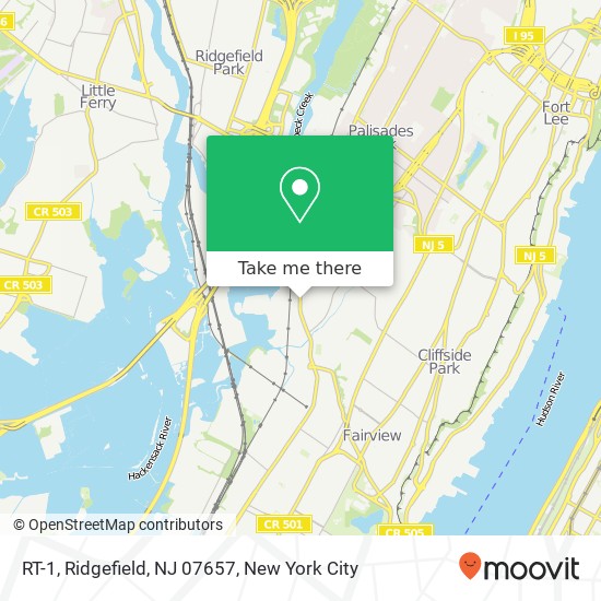 Mapa de RT-1, Ridgefield, NJ 07657