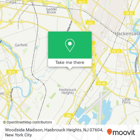 Woodside Madison, Hasbrouck Heights, NJ 07604 map