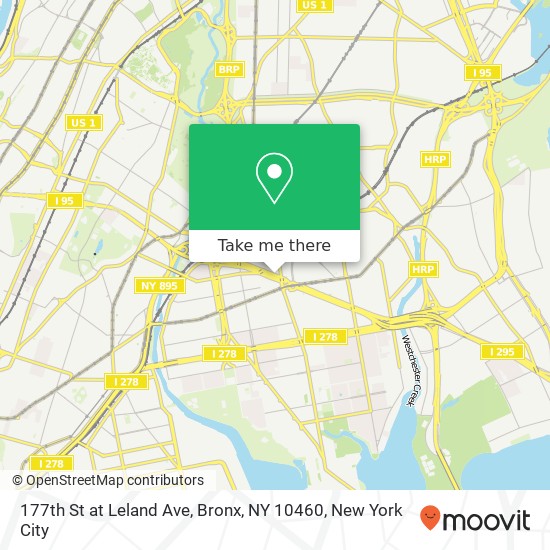 Mapa de 177th St at Leland Ave, Bronx, NY 10460
