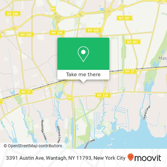 Mapa de 3391 Austin Ave, Wantagh, NY 11793