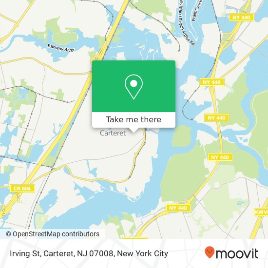 Mapa de Irving St, Carteret, NJ 07008