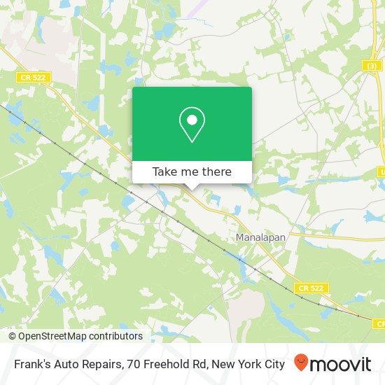 Mapa de Frank's Auto Repairs, 70 Freehold Rd