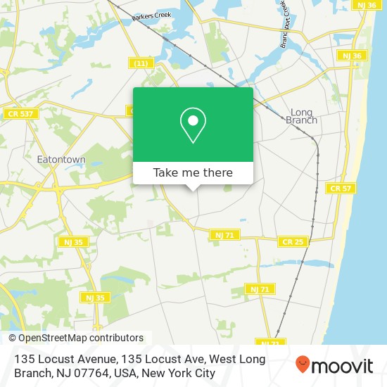 135 Locust Avenue, 135 Locust Ave, West Long Branch, NJ 07764, USA map