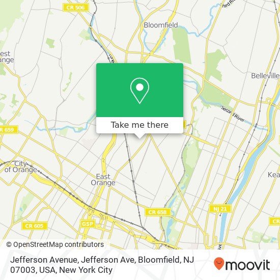 Jefferson Avenue, Jefferson Ave, Bloomfield, NJ 07003, USA map