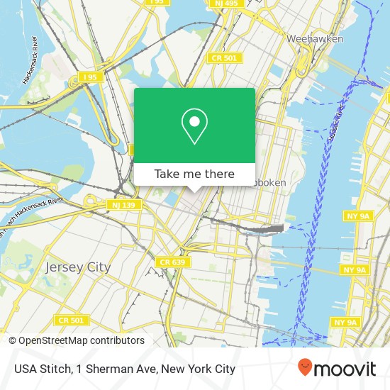 Mapa de USA Stitch, 1 Sherman Ave