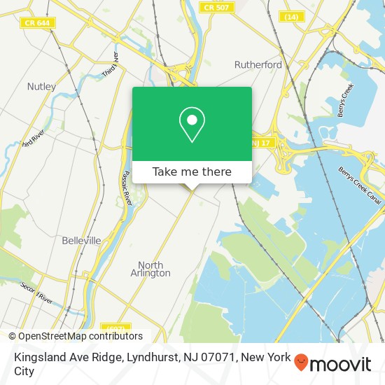 Mapa de Kingsland Ave Ridge, Lyndhurst, NJ 07071