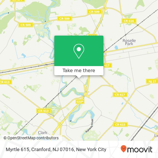 Myrtle 615, Cranford, NJ 07016 map