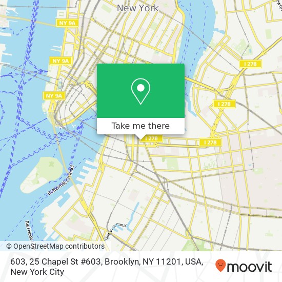 Mapa de 603, 25 Chapel St #603, Brooklyn, NY 11201, USA