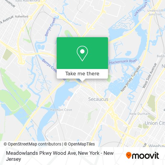 Meadowlands Pkwy Wood Ave map