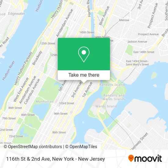 116th St & 2nd Ave map