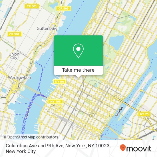 Mapa de Columbus Ave and 9th Ave, New York, NY 10023