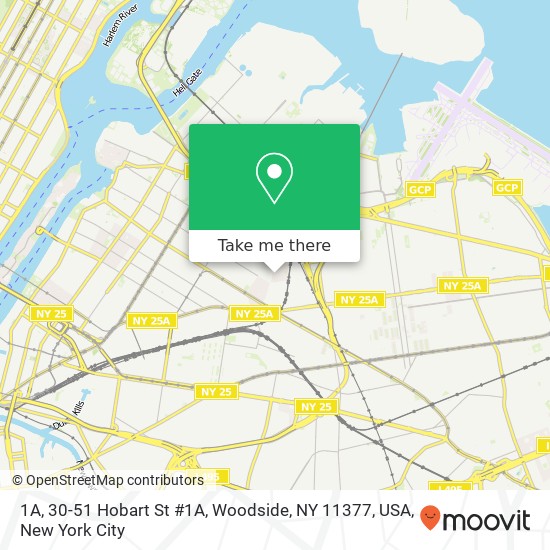 Mapa de 1A, 30-51 Hobart St #1A, Woodside, NY 11377, USA