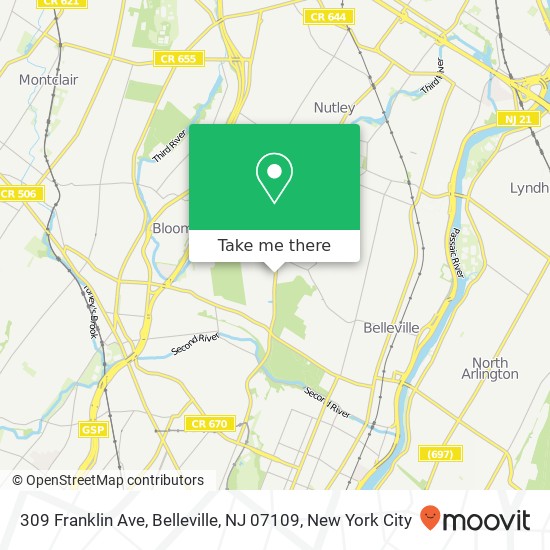 309 Franklin Ave, Belleville, NJ 07109 map