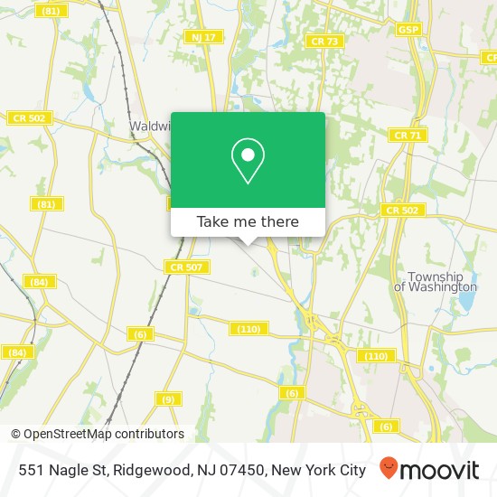 Mapa de 551 Nagle St, Ridgewood, NJ 07450
