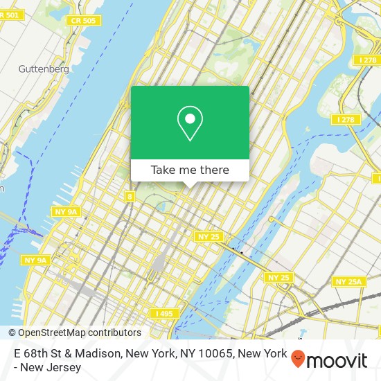E 68th St & Madison, New York, NY 10065 map