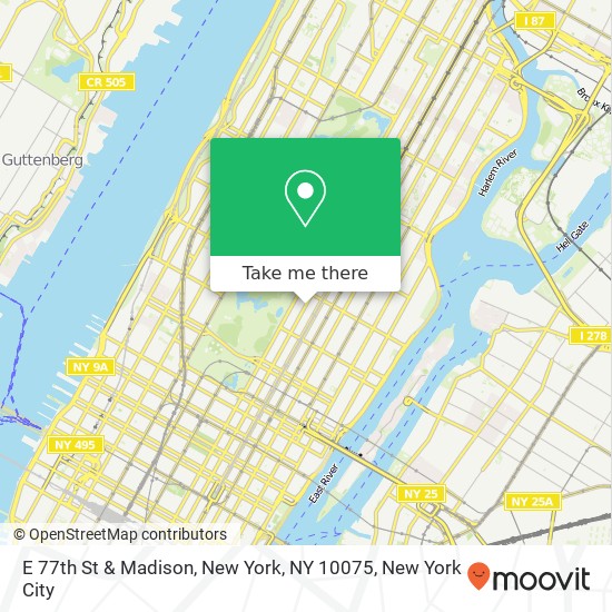 E 77th St & Madison, New York, NY 10075 map