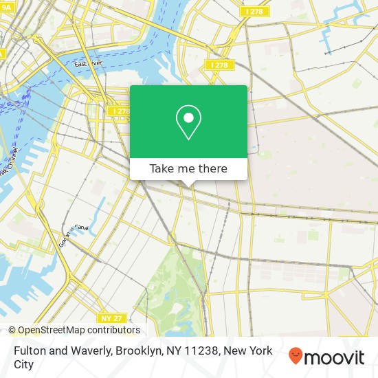 Fulton and Waverly, Brooklyn, NY 11238 map