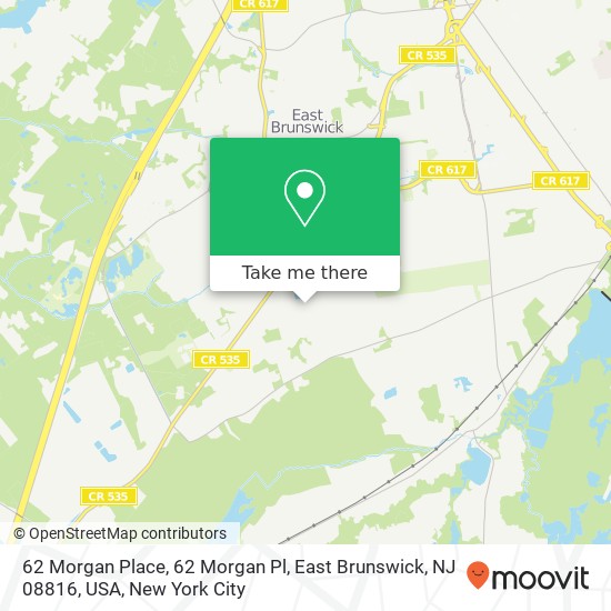 Mapa de 62 Morgan Place, 62 Morgan Pl, East Brunswick, NJ 08816, USA