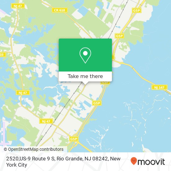 Mapa de 2520,US-9 Route 9 S, Rio Grande, NJ 08242