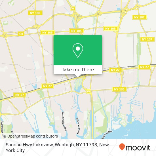 Mapa de Sunrise Hwy Lakeview, Wantagh, NY 11793
