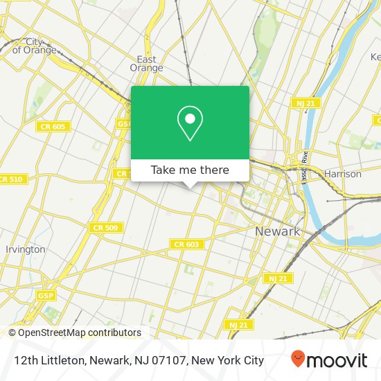 Mapa de 12th Littleton, Newark, NJ 07107