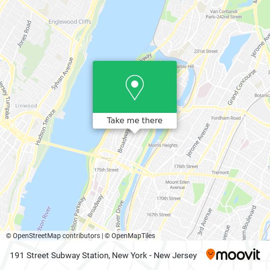Mapa de 191 Street Subway Station