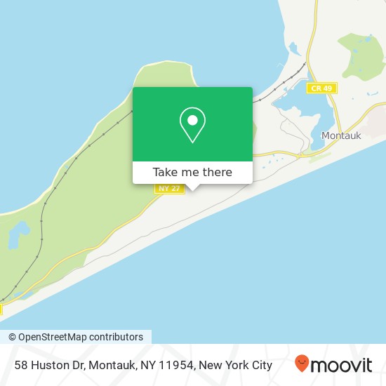 Mapa de 58 Huston Dr, Montauk, NY 11954