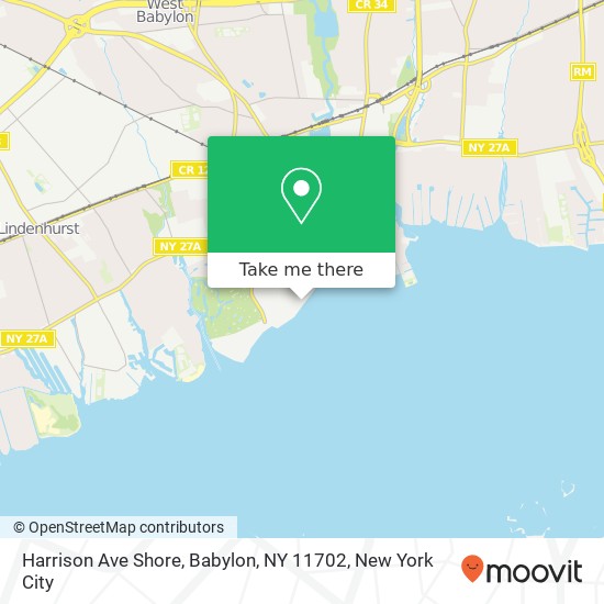 Harrison Ave Shore, Babylon, NY 11702 map