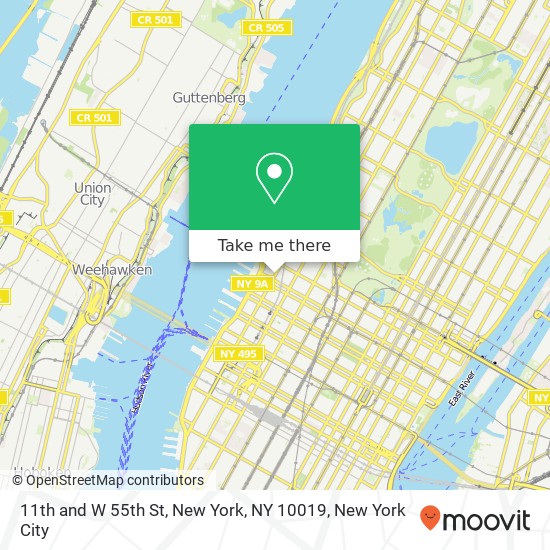 11th and W 55th St, New York, NY 10019 map