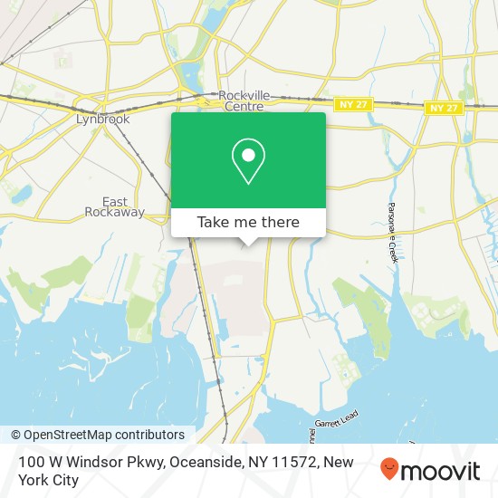 Mapa de 100 W Windsor Pkwy, Oceanside, NY 11572