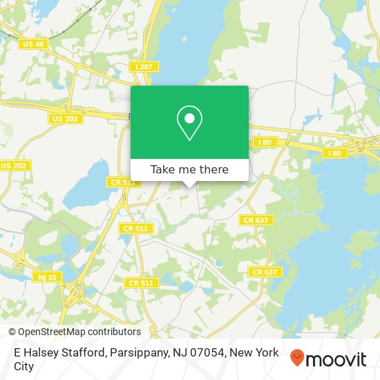Mapa de E Halsey Stafford, Parsippany, NJ 07054