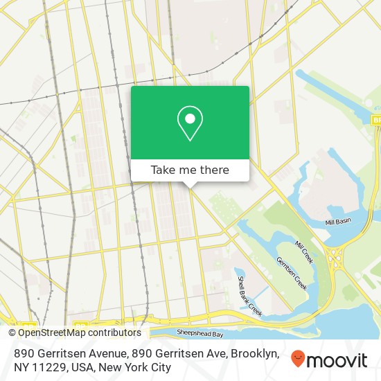 890 Gerritsen Avenue, 890 Gerritsen Ave, Brooklyn, NY 11229, USA map